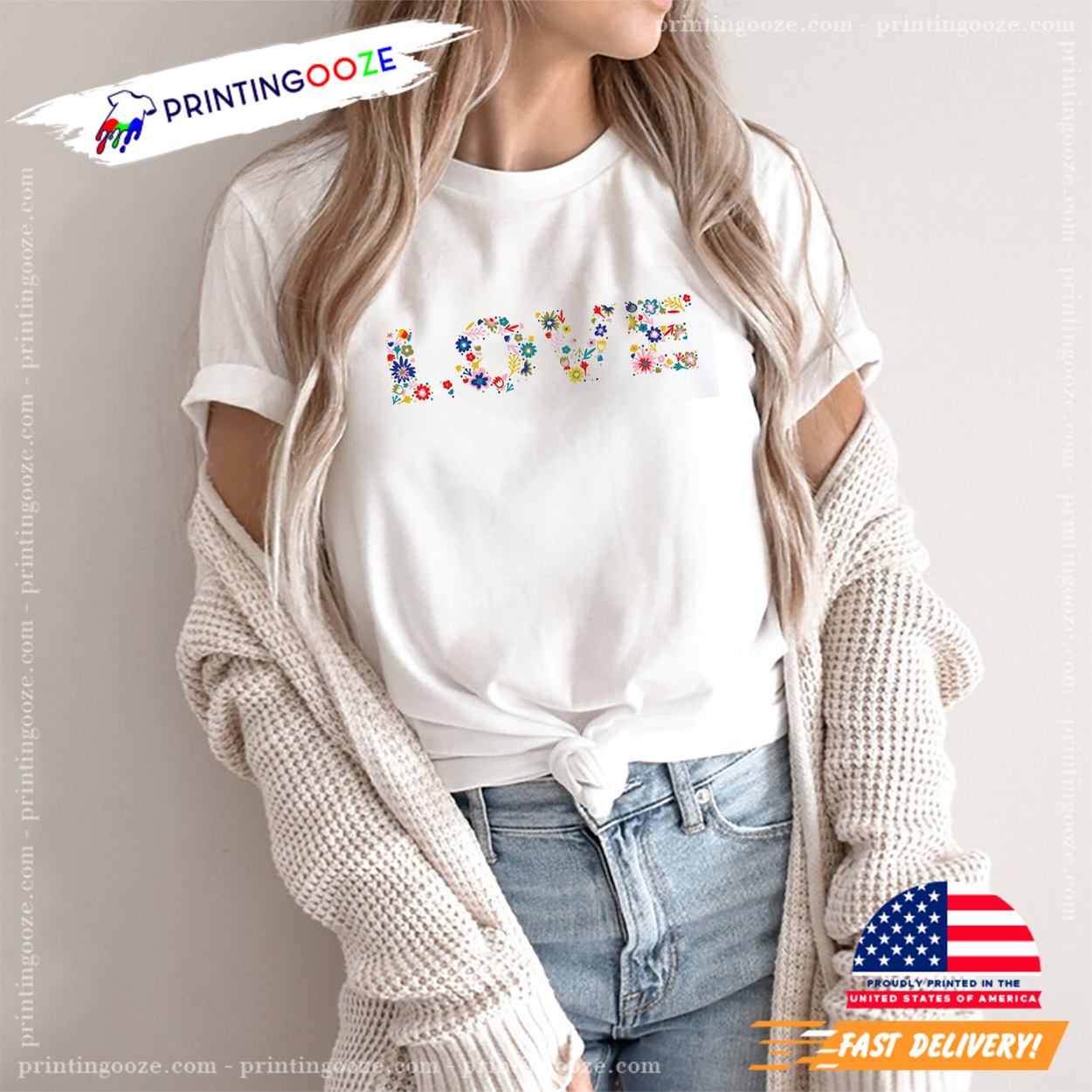 I Love Flower Cute T-shirt I Love Flower Cute T-shirt