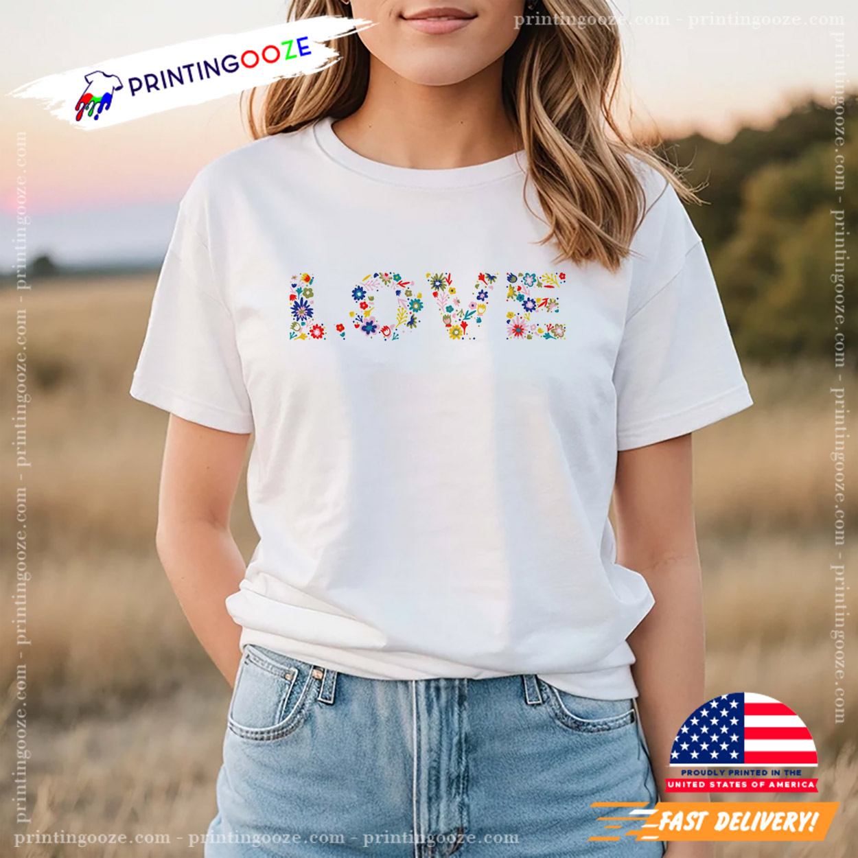 I Love Flower Cute T-shirt I Love Flower Cute T-shirt