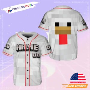 Minecraft Chicken Jockey Pixel Custom Baseball Jersey