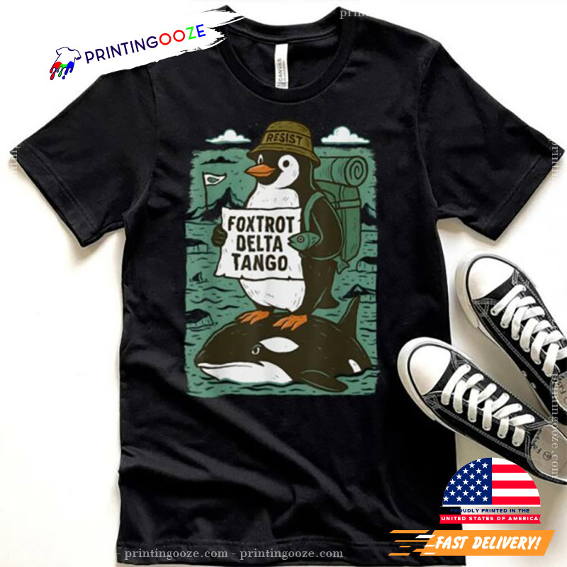 Resist Penguin Activism Graphic Design T-Shirt Resist Penguin Activism Graphic Design T-Shirt