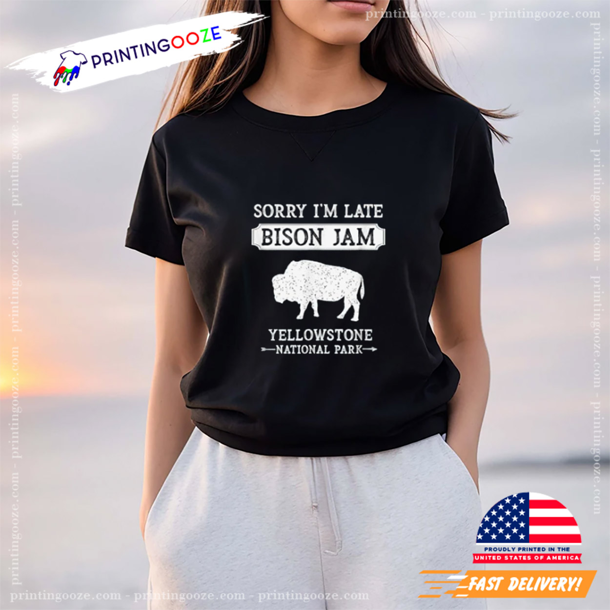 Yellowstone National Park Funny Bison Vintage Bison Jam T-Shirt Yellowstone National Park Funny Bison Vintage Bison Jam T-Shirt