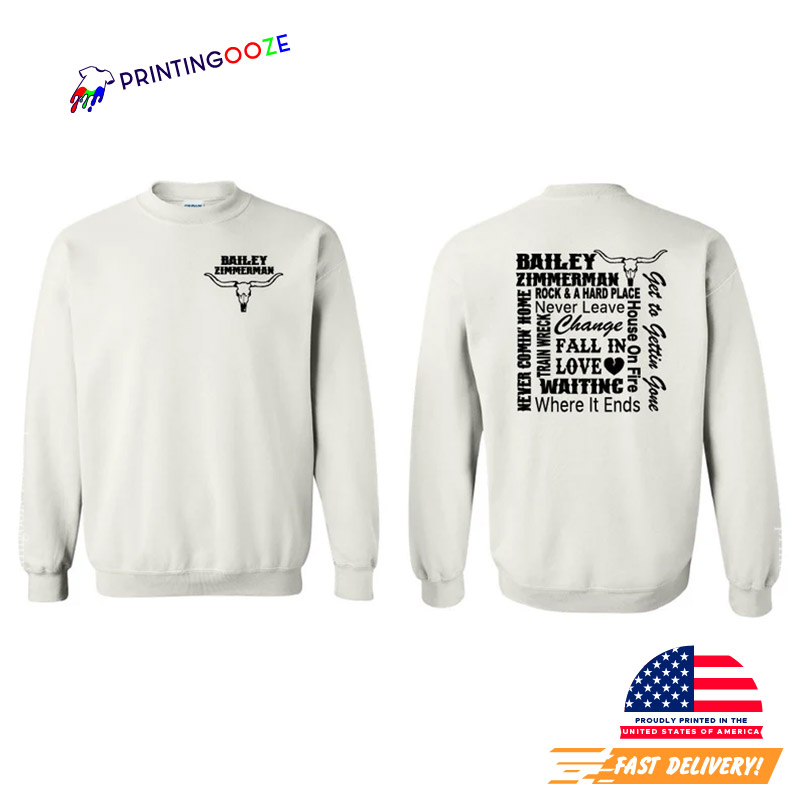 Bailey Zimmerman Concert Music 2 Sided T-shirt Bailey Zimmerman Concert Music 2 Sided T-shirt