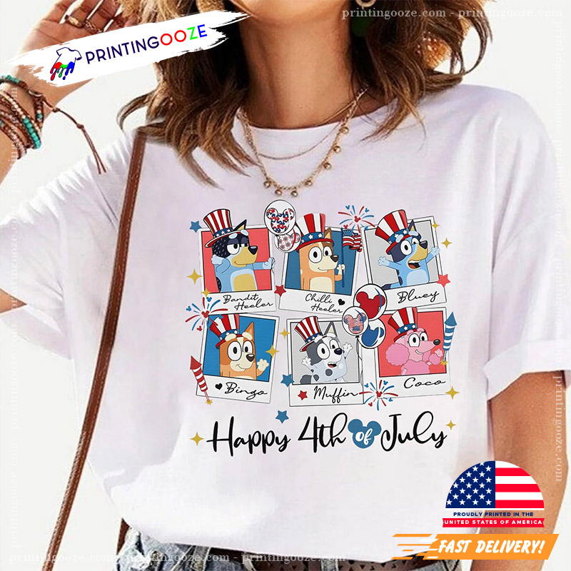 Bluey Happy 4th Of July Independence Day Shirt Bluey Happy 4th Of July Independence Day Shirt