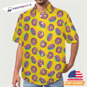 Cartoon Yellow Donut Hawaiian Shirt