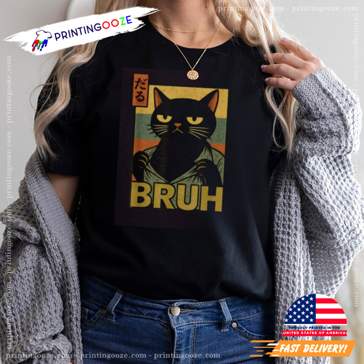 Cat Bruh Meme Japanese Anime T-shirt Cat Bruh Meme Japanese Anime T-shirt
