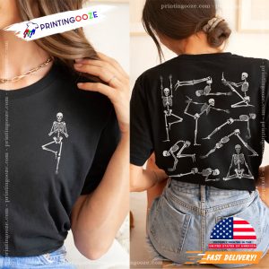 Cute Skeleton Yoga Poses Tee Skeleton Yoga T-shirt