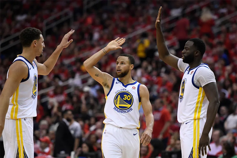 Draymond Green, Klay Thompson And Stephen Curry