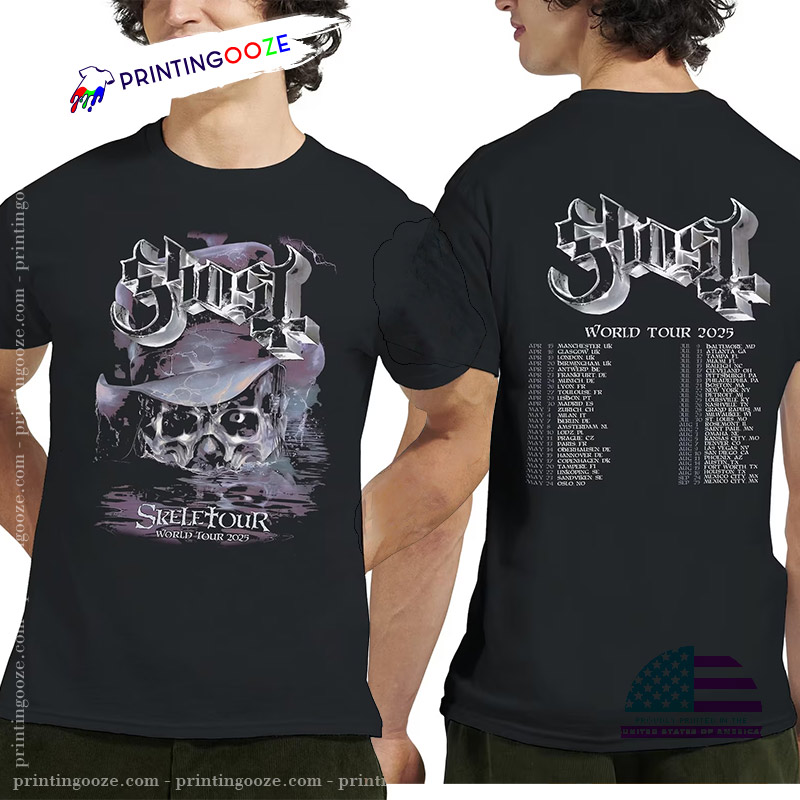 Ghost Skeletour World Tour, Ghost World Tour 2 Sided Shirt Ghost Skeletour World Tour, Ghost World Tour 2 Sided Shirt