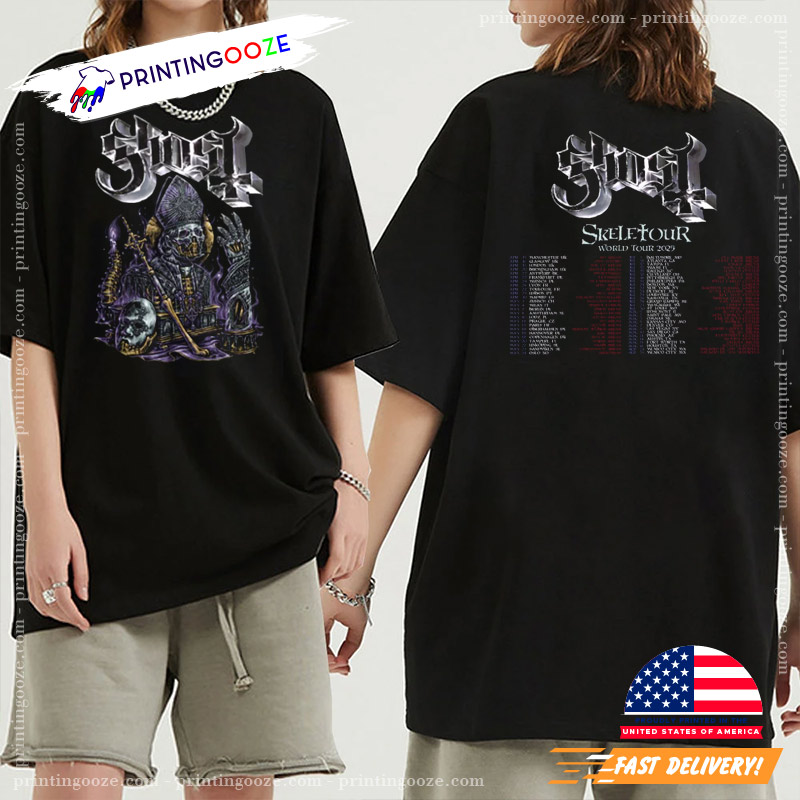 Ghost World Tour 2025 Ghost Skeletour 2 Sided Shirt Ghost World Tour 2025 Ghost Skeletour 2 Sided Shirt