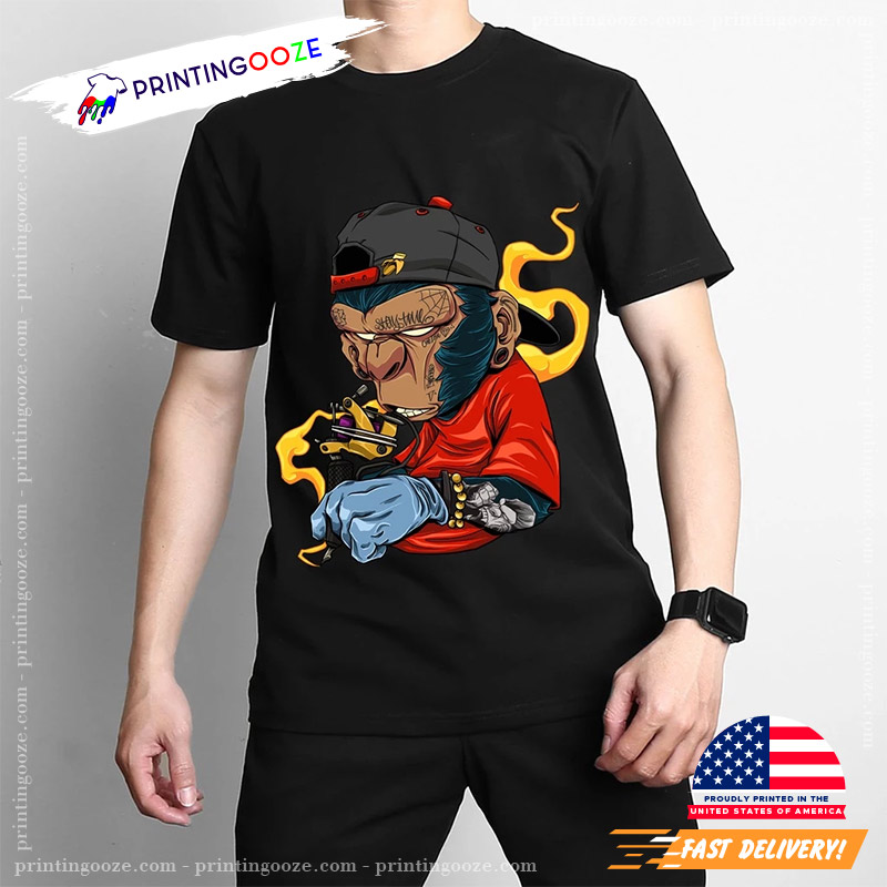 Gorilla Tattoo 1 Gorilla Vs 100 Men Tee Gorilla Tattoo 1 Gorilla Vs 100 Men Tee