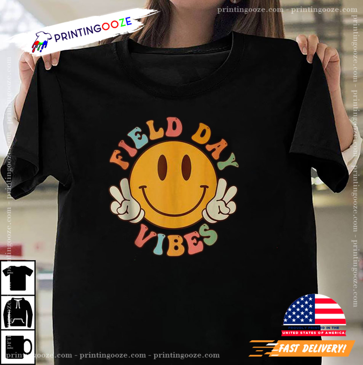 Hippie Smile Face Field Vibes Groovy Tee Hippie Smile Face Field Vibes Groovy Tee