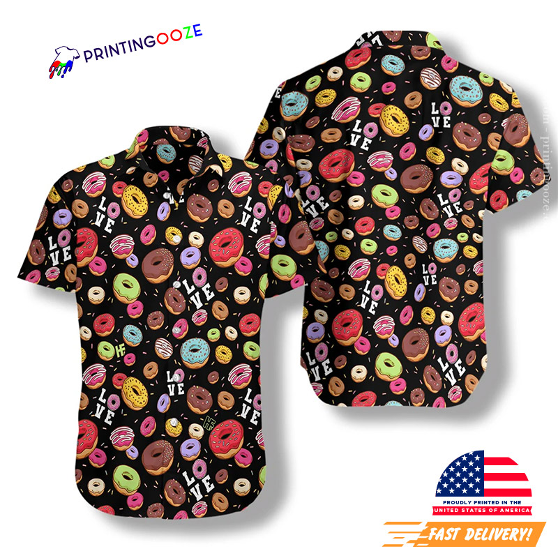 I Love Donut Black Hawaiian Shirt I Love Donut Black Hawaiian Shirt