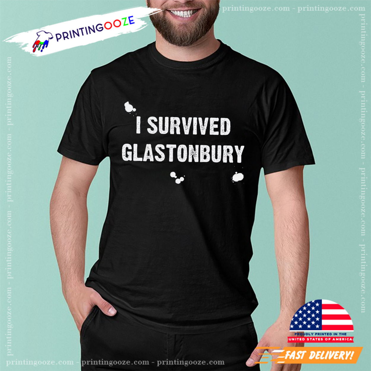 I SURVIVED GLASTONBURY Music Festival T-shirt I SURVIVED GLASTONBURY Music Festival T-shirt