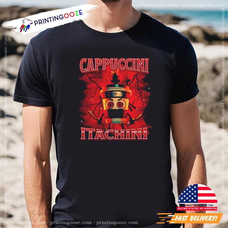 Italian Brainrot Cappuccini Itachi T-shirt Italian Brainrot Cappuccini Itachi T-shirt