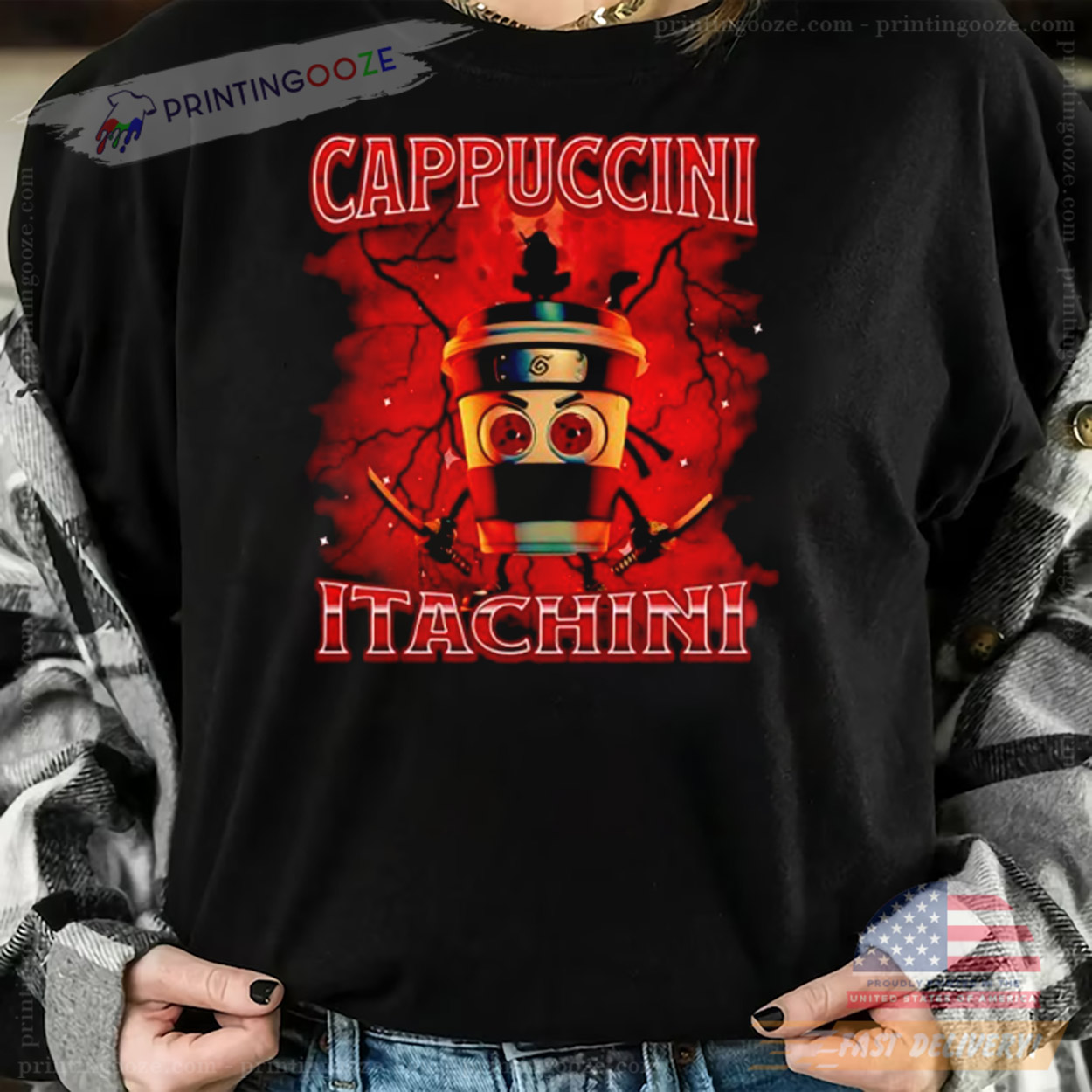 Italian Brainrot Cappuccini Itachi T-shirt Italian Brainrot Cappuccini Itachi T-shirt