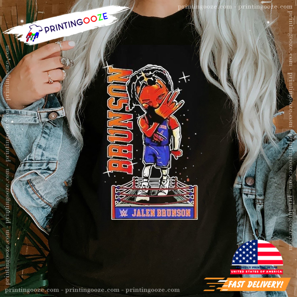 Jalen Brunson x WWE 2025 T-shirt Jalen Brunson x WWE 2025 T-shirt