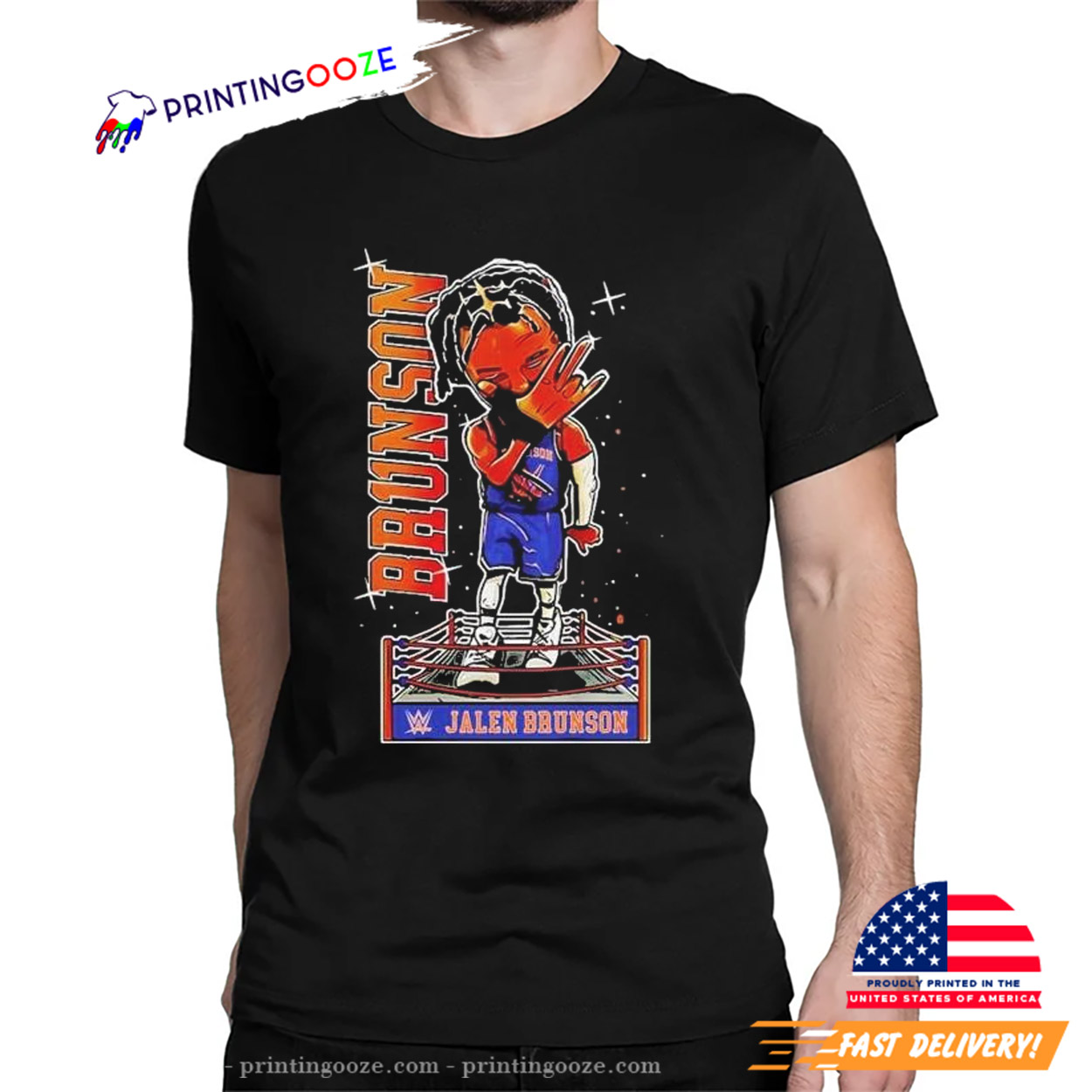 Jalen Brunson x WWE 2025 T-shirt Jalen Brunson x WWE 2025 T-shirt