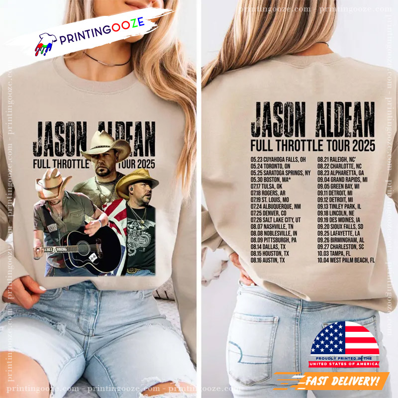 Jason Aldean Full Throttle Tour 2025 Country Music Concert Comfort Colors Shirt Jason Aldean Full Throttle Tour 2025 Country Music Concert Comfort Colors Shirt