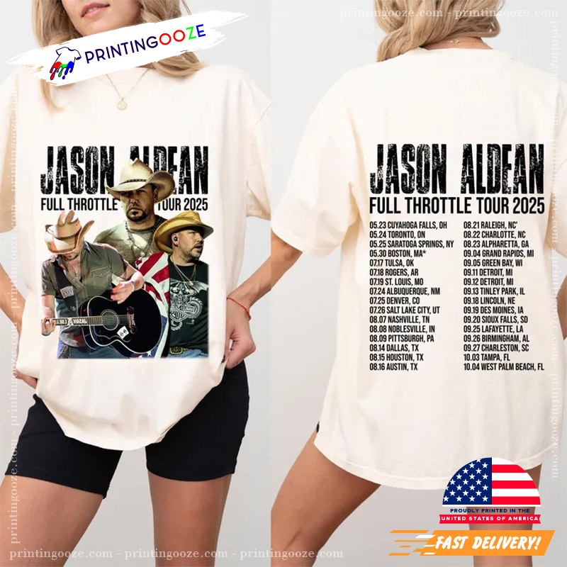 Jason Aldean Full Throttle Tour 2025 Country Music Concert Comfort Colors Shirt Jason Aldean Full Throttle Tour 2025 Country Music Concert Comfort Colors Shirt