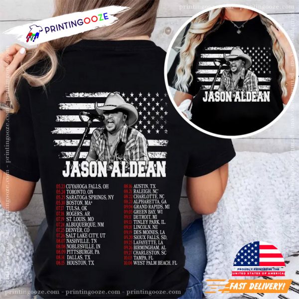 Jason Aldean Full Throttle Tour Dates 2 Sided T shirt