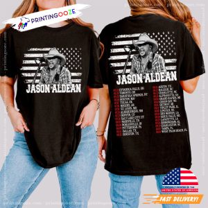 Jason Aldean Full Throttle Tour Dates 2 Sided T shirt