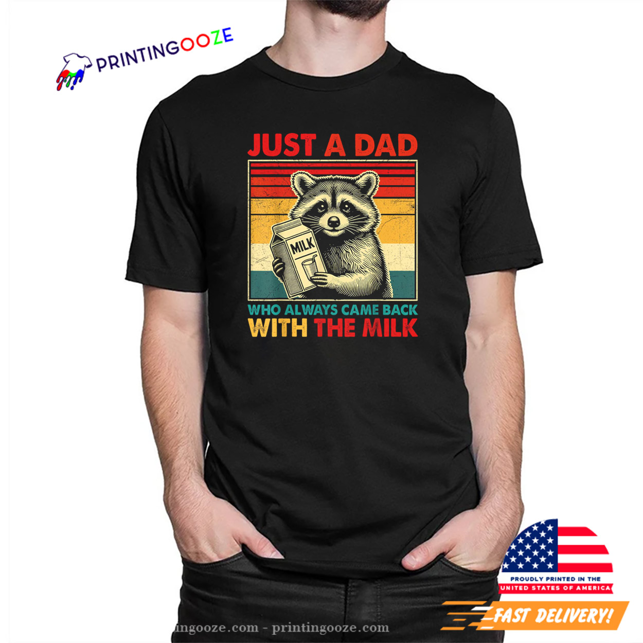 Just A Dad Who Always Came Back With The Milk Funny Dad T-shirt Just A Dad Who Always Came Back With The Milk Funny Dad T-shirt