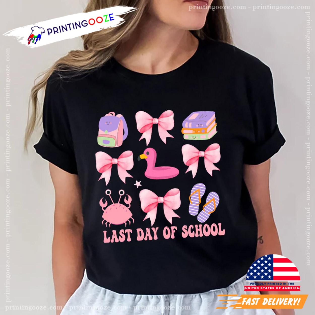 Last Day Of School Coquette Teacher Summer T-shirt Last Day Of School Coquette Teacher Summer T-shirt