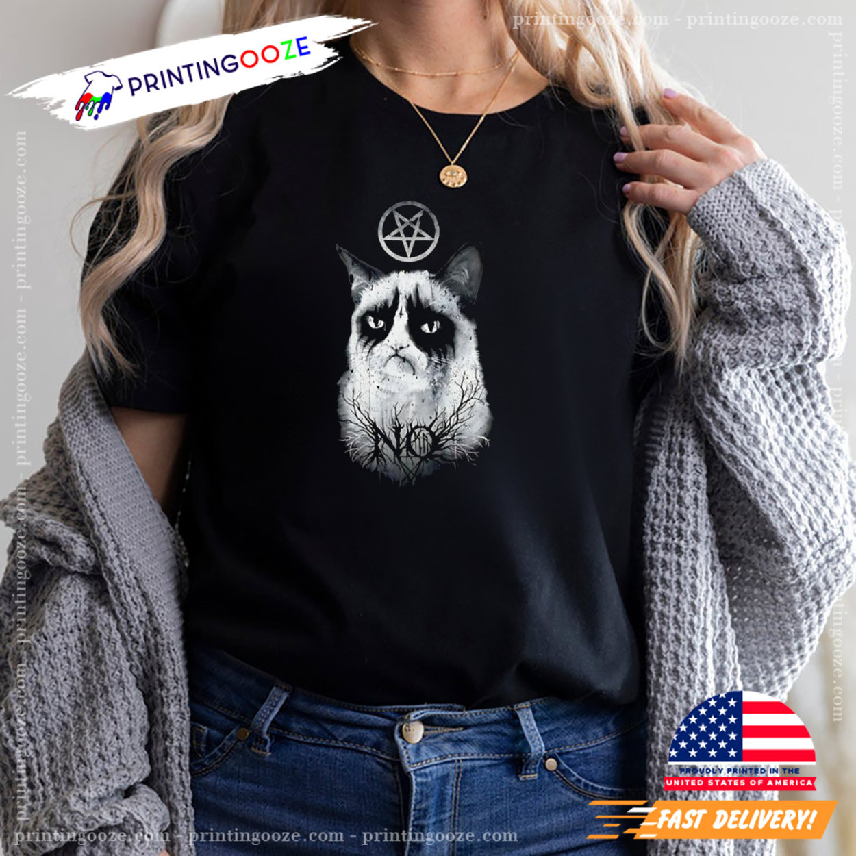 Metal Grumpy Cat T-shirt Metal Grumpy Cat T-shirt