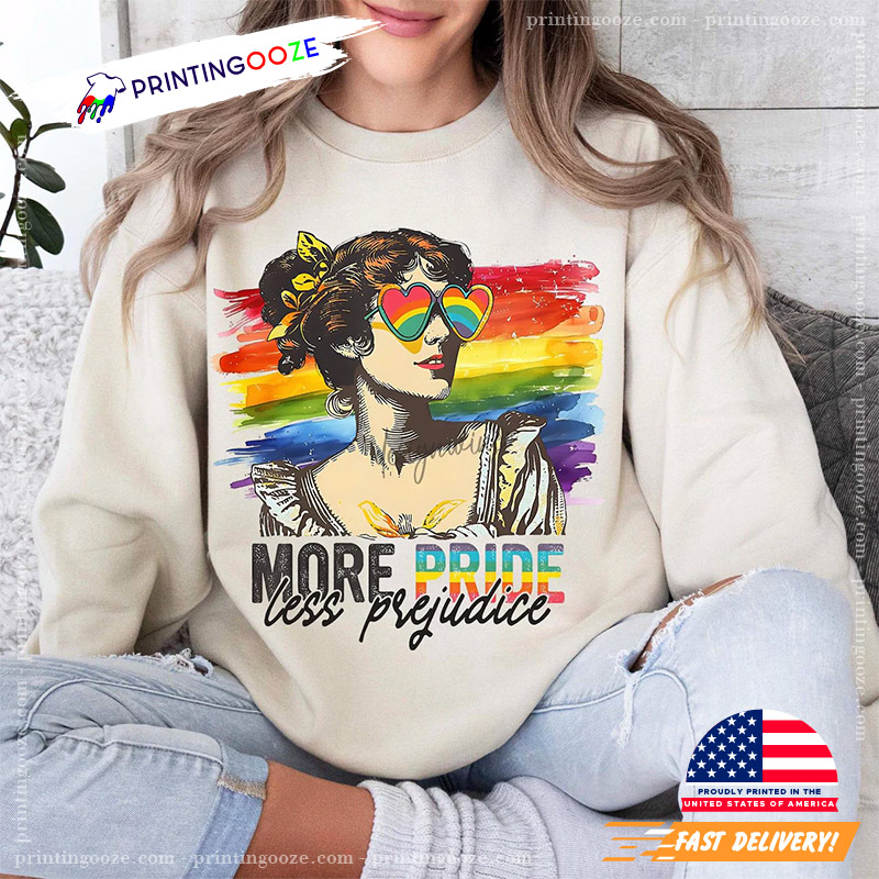 More Pride Less Prejudice LGBTQ Month Shirt More Pride Less Prejudice LGBTQ Month Shirt