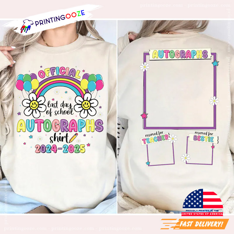 Official Autograph Last Day Autographs 2025 2 Sided T-shirt Official Autograph Last Day Autographs 2025 2 Sided T-shirt
