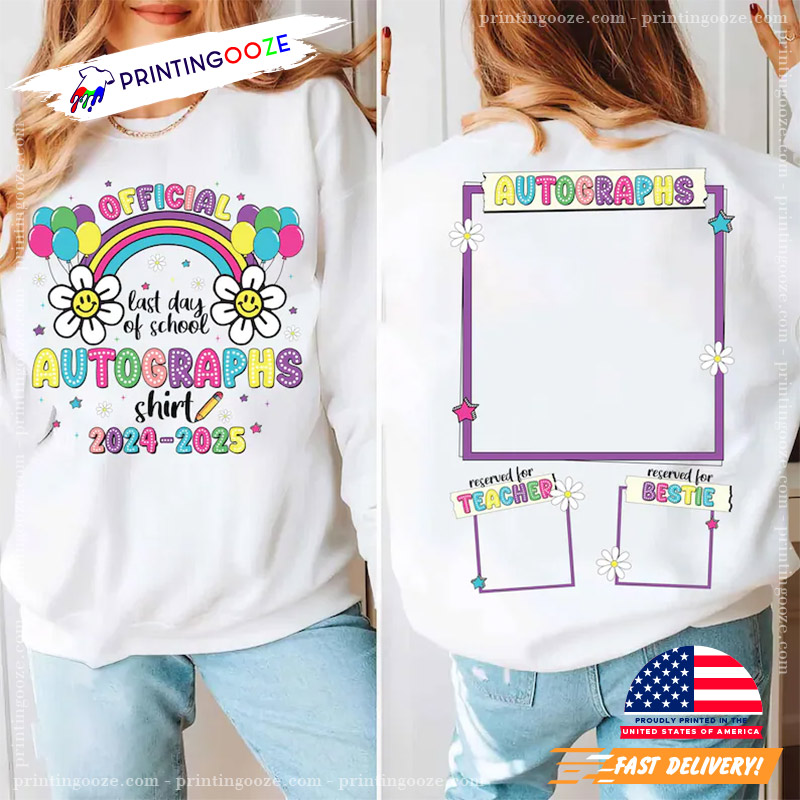 Official Autograph Last Day Autographs 2025 2 Sided T-shirt Official Autograph Last Day Autographs 2025 2 Sided T-shirt
