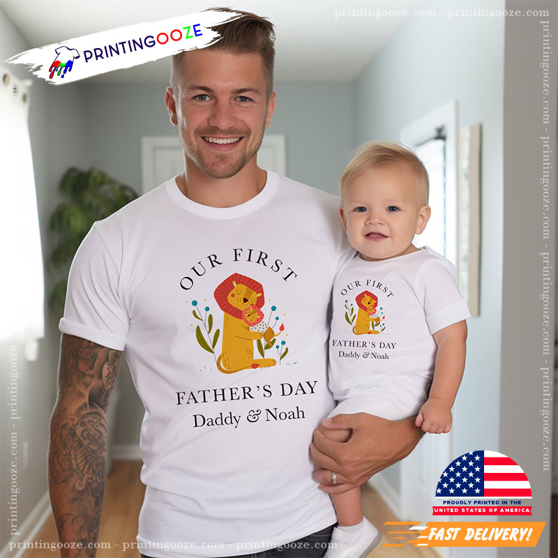 Personalised Our First Father's Day T-shirt Personalised Our First Father's Day T-shirt