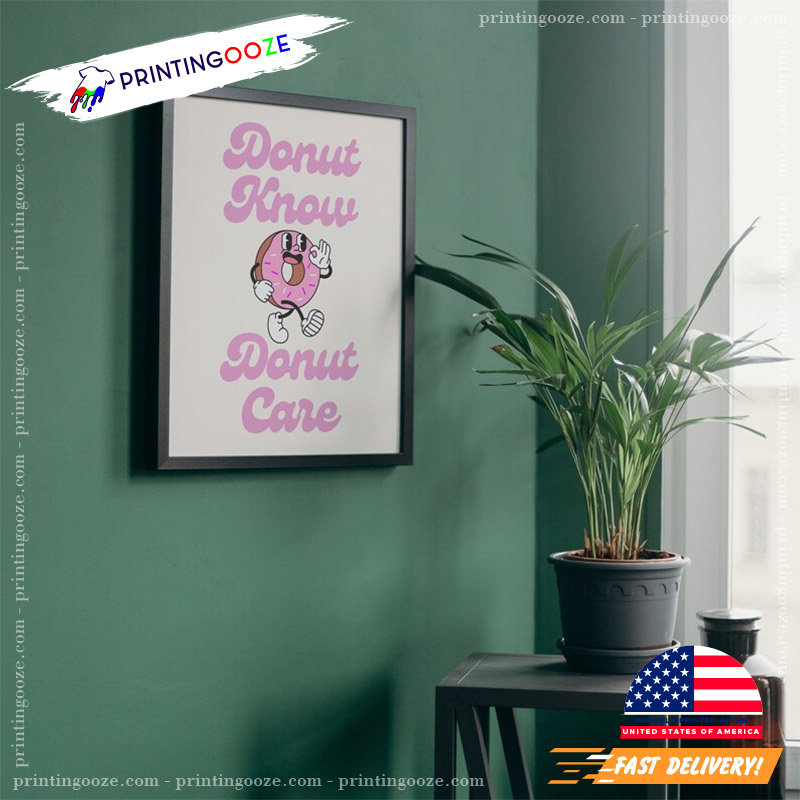 Retro Pink Donut Print Funny Cute Poster Retro Pink Donut Print Funny Cute Poster