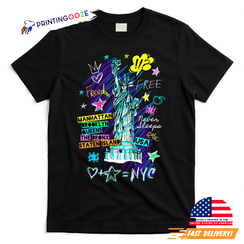Statue Of Liberty Cities Of New York T-Shirt Statue Of Liberty Cities Of New York T-Shirt