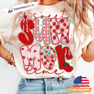 Sweet Summer Time Summer Strawberry T shirt 1