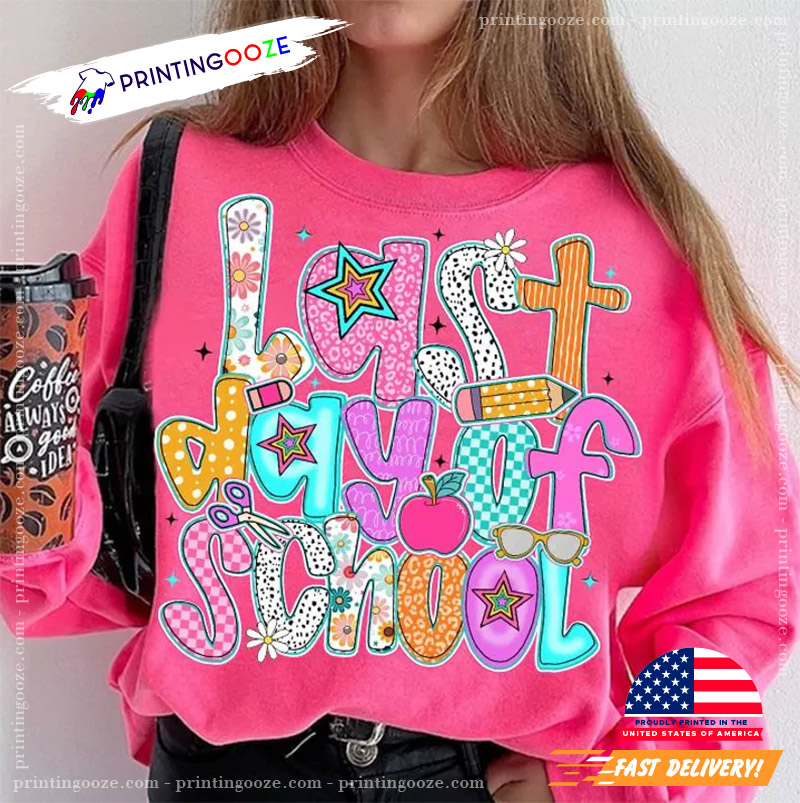 Vintage Last Day Of School Preppy Teacher Shirt Vintage Last Day Of School Preppy Teacher Shirt