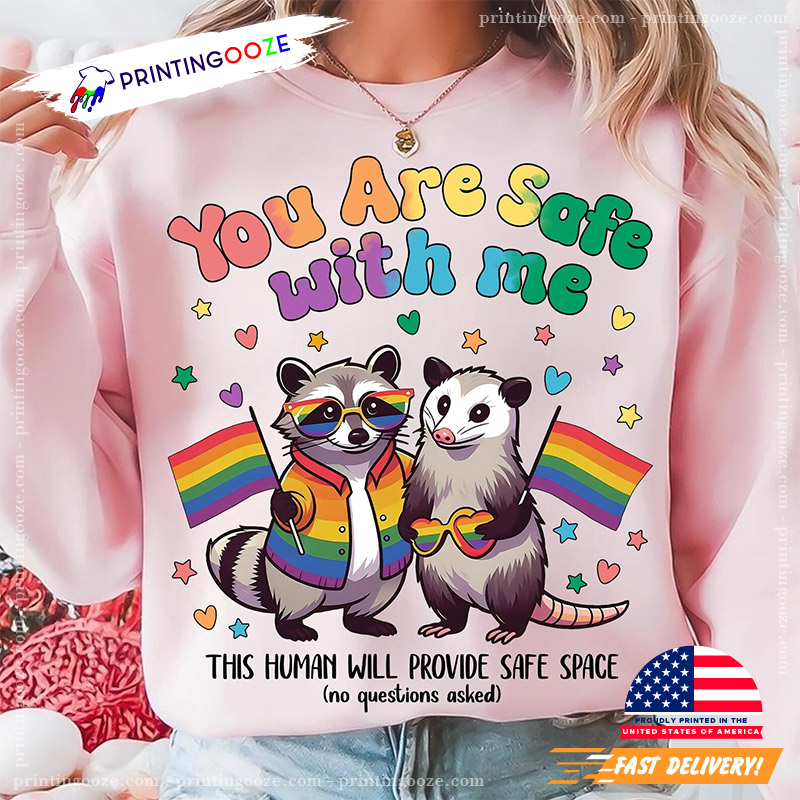 You Are Safe With Me Gay Pride Funny Raccoon Comfort Colors Tee You Are Safe With Me Gay Pride Funny Raccoon Comfort Colors Tee