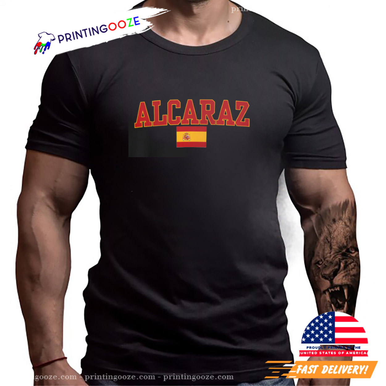 Champion Carlos Alcaraz Spanish Tennis Shirt Champion Carlos Alcaraz Spanish Tennis Shirt