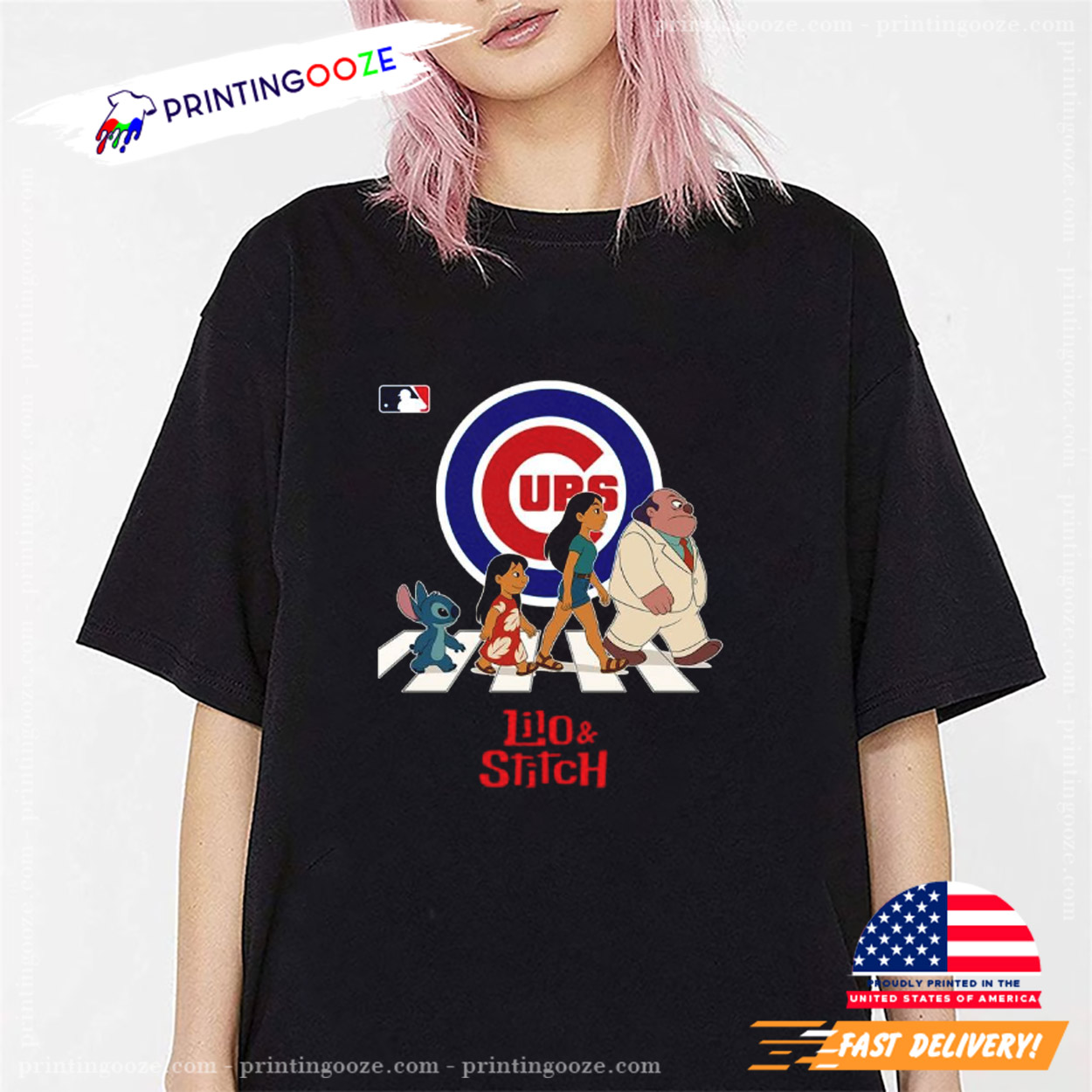 Chicago Cubs MLB Lilo And Stitch Characters Abbey Road Shirt Chicago Cubs MLB Lilo And Stitch Characters Abbey Road Shirt