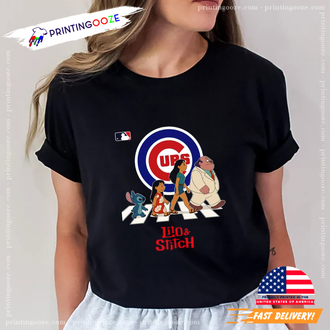 Chicago Cubs MLB Lilo And Stitch Characters Abbey Road Shirt Chicago Cubs MLB Lilo And Stitch Characters Abbey Road Shirt