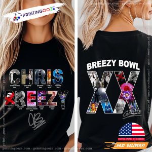 Chris Brown Breezy Bowl XX Concert 2025 2 Side T shirt 2