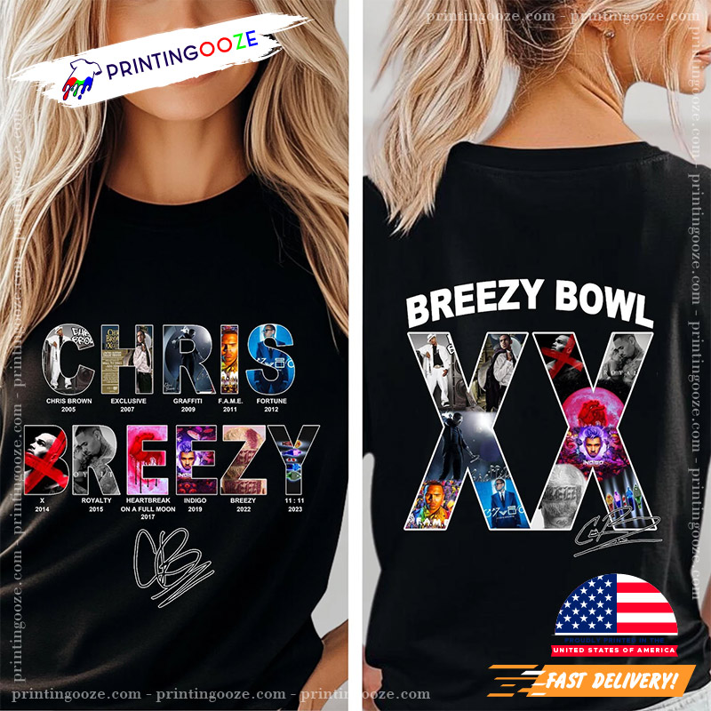 Chris Brown Breezy Bowl XX Concert 2025 2 Side T-shirt Chris Brown Breezy Bowl XX Concert 2025 2 Side T-shirt