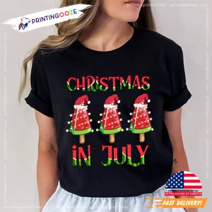 Christmas In July Watermelon Xmas Tree T-shirt