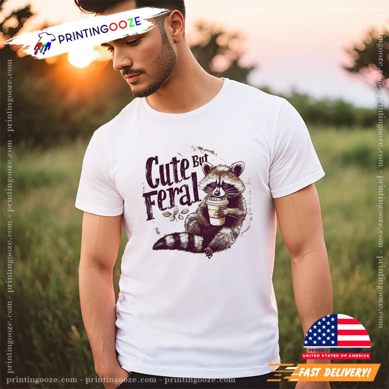 Cute But Feral Racoon Love Cacao Shirt Cute But Feral Racoon Love Cacao Shirt