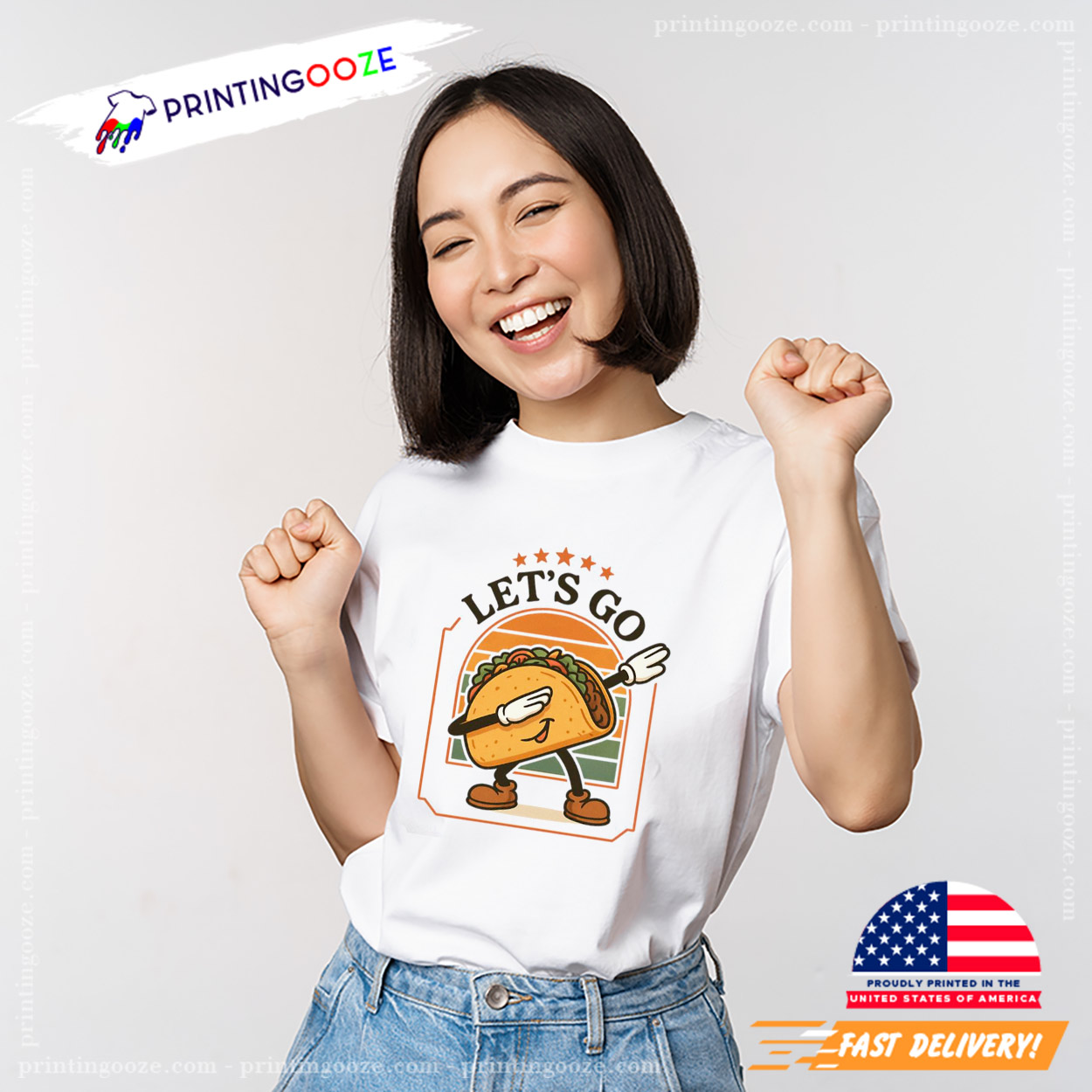 Dabbing Taco Let's Go Taco Unisex T-shirt Dabbing Taco Let's Go Taco Unisex T-shirt