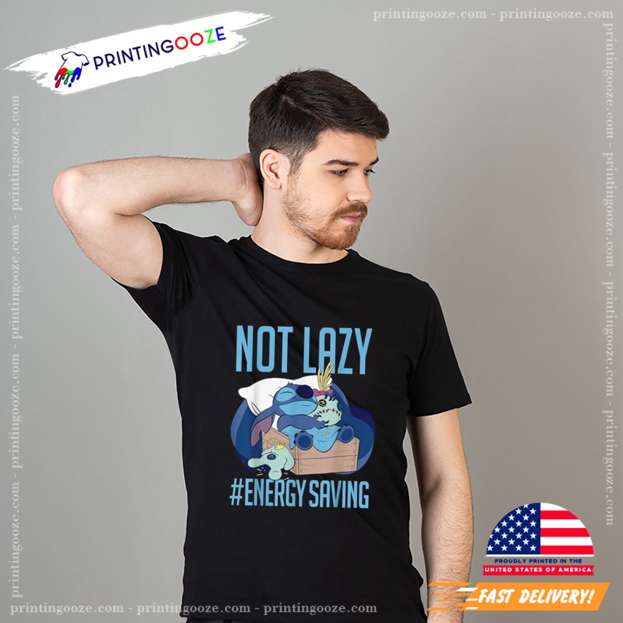 Disney Lilo And Stitch Not Lazy Energy Saving T-Shirt Disney Lilo And Stitch Not Lazy Energy Saving T-Shirt