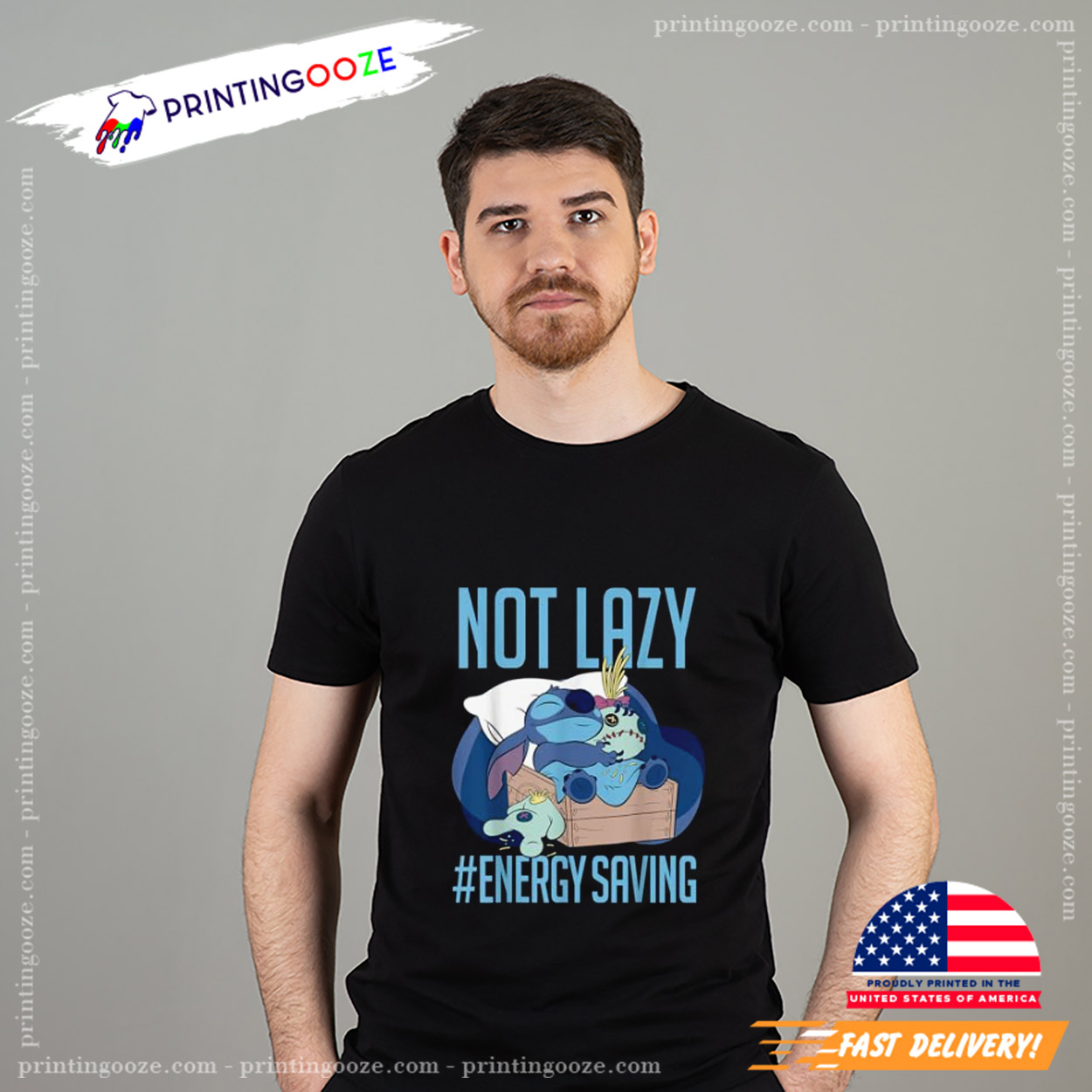 Disney Lilo And Stitch Not Lazy Energy Saving T-Shirt Disney Lilo And Stitch Not Lazy Energy Saving T-Shirt