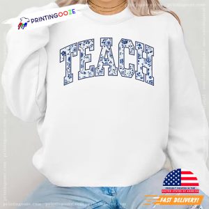 Floral Teach Back To School Shirt 1