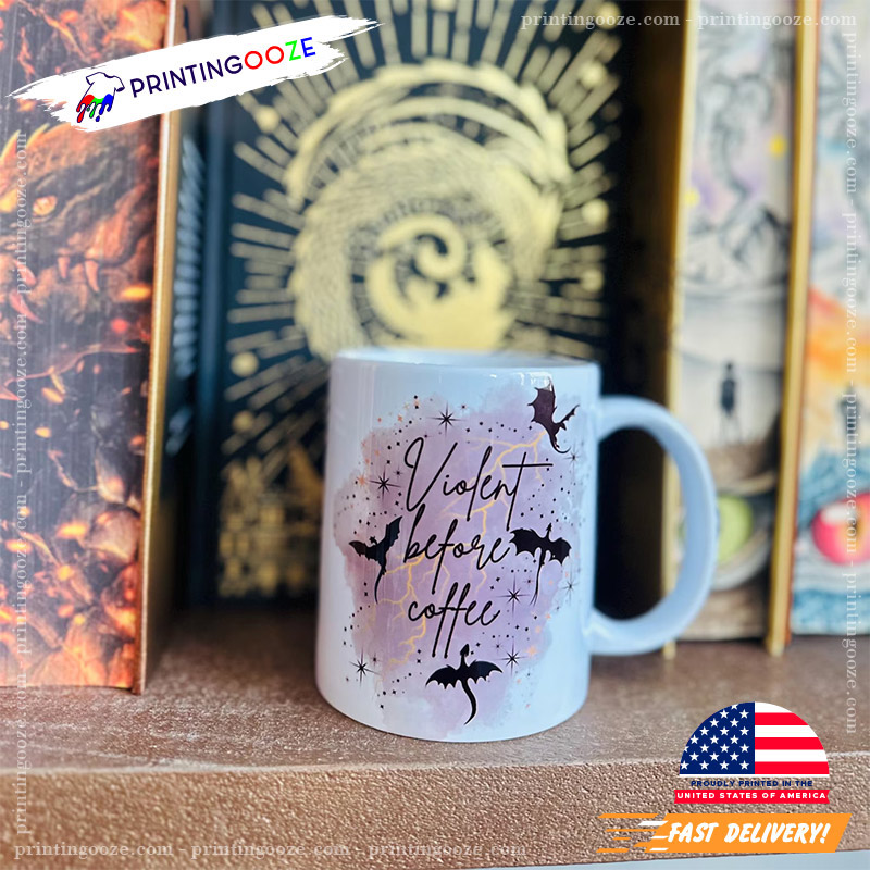Fourth Wing Violent Before Coffee Mug