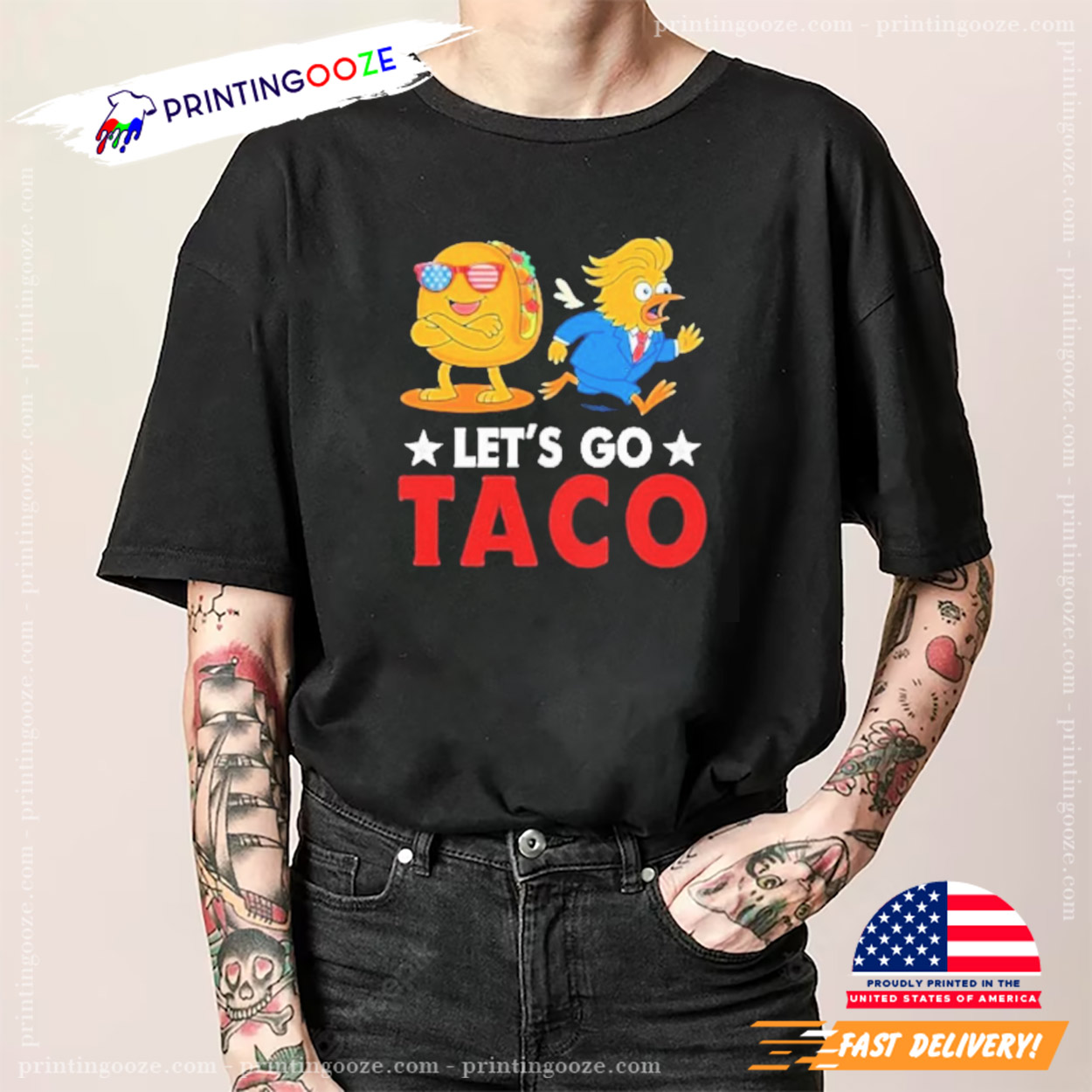 Funny Chicken Trump Let’s Go Taco Shirt Funny Chicken Trump Let’s Go Taco Shirt